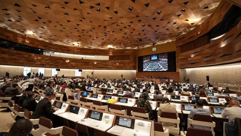 view of the workers' group in room XIX of the palais