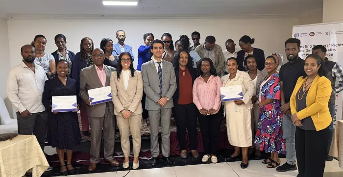 Group photo on the conclusion of the Workers' Rights and Care policies for Gender Equality 