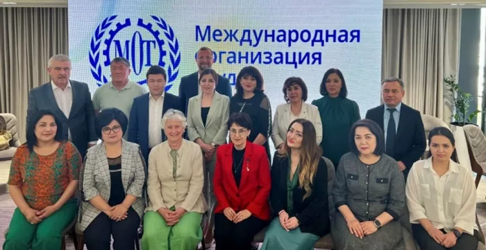 Participants and facilitators of the ILO workshop on the Self-Assessment Method for Social Dialogue Institutions (SAM-SDI). Tashkent, Uzbekistan, April 2024. 