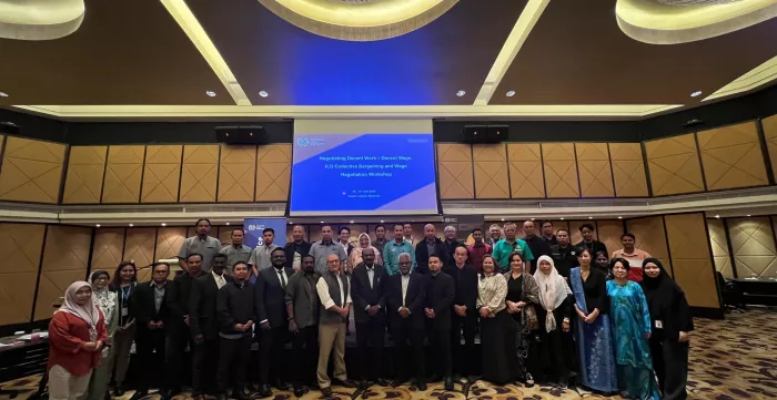 Group photo of trade unions' representatives in Malaysia. 